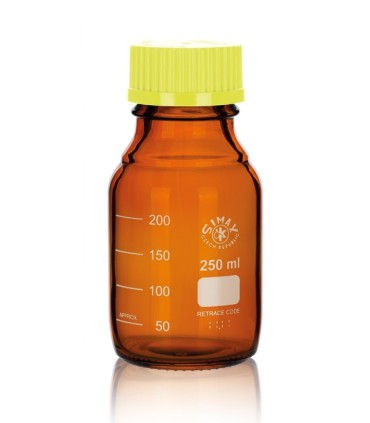 FRASCO ISO SIMAX AMBAR tapón y anillo amarillo