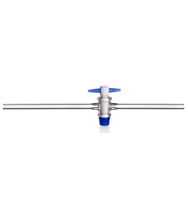 LLAVE DE VIDRIO TEFLON RECTA