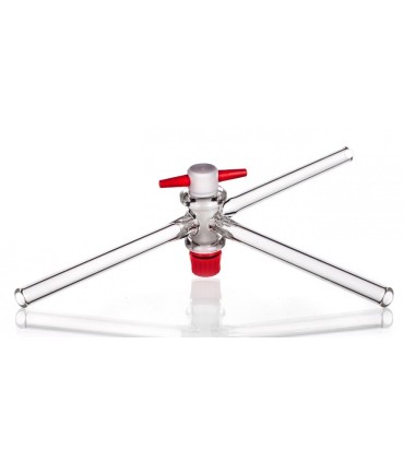 LLAVE DE VIDRIO TEFLON 3 VIAS
